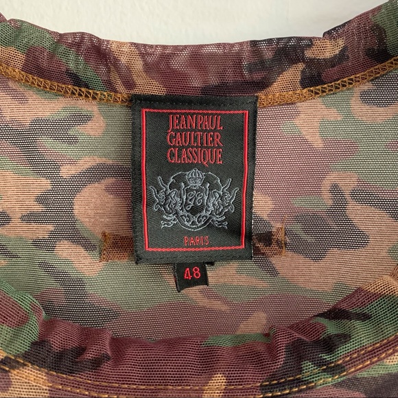 SOLD Gaultier sheer mesh camo tank top - Picture 2 of 5